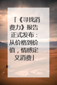 《寻找消费力》报告正式发布：从价格到价值，情感定义消费