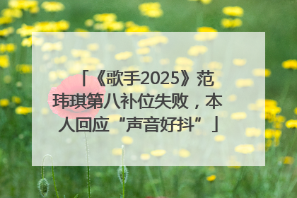 《歌手2025》范玮琪第八补位失败，本人回应“声音好抖”