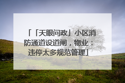 「天眼问政」小区消防通道设道闸，物业：违停太多规范管理