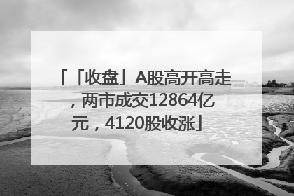 「收盘」A股高开高走，两市成交12864亿元，4120股收涨