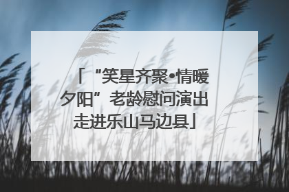 “笑星齐聚•情暖夕阳”老龄慰问演出走进乐山马边县