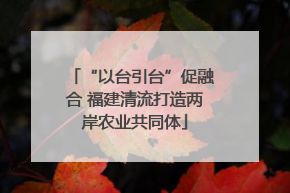 “以台引台”促融合 福建清流打造两岸农业共同体