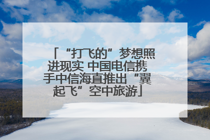 “打飞的”梦想照进现实 中国电信携手中信海直推出“翼起飞”空中旅游