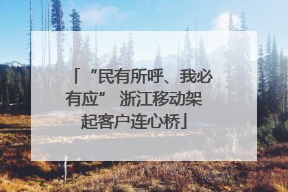 “民有所呼、我必有应” 浙江移动架起客户连心桥
