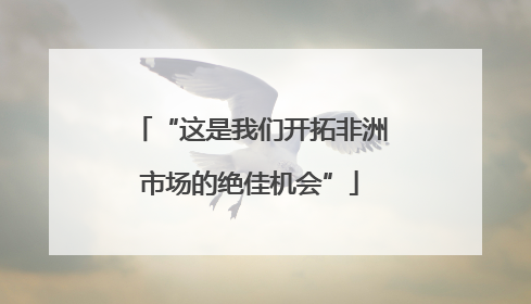 “这是我们开拓非洲市场的绝佳机会”