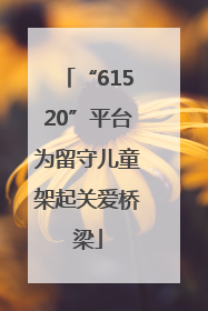 “61520”平台为留守儿童架起关爱桥梁