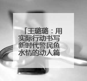 王璐璐：用实际行动书写新时代警民鱼水情的动人篇章