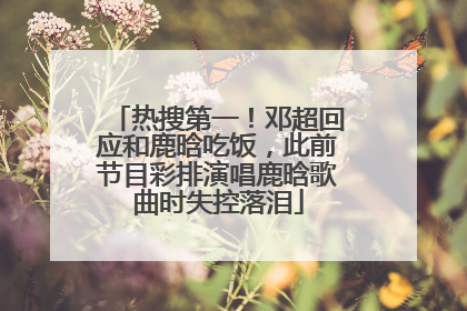 热搜第一！邓超回应和鹿晗吃饭，此前节目彩排演唱鹿晗歌曲时失控落泪
