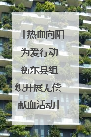 热血向阳 为爱行动 衡东县组织开展无偿献血活动