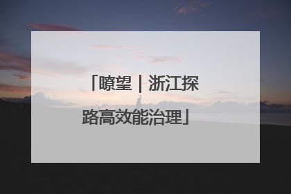 瞭望｜浙江探路高效能治理