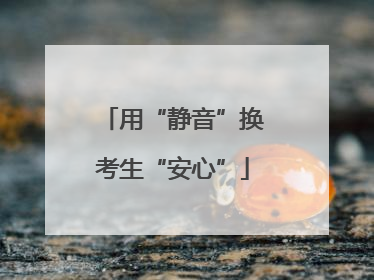 用“静音”换考生“安心”
