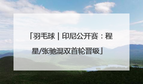 羽毛球｜印尼公开赛：程星/张驰混双首轮晋级