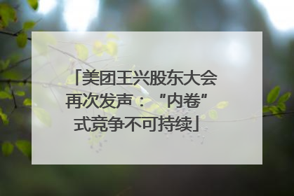 美团王兴股东大会再次发声：“内卷”式竞争不可持续