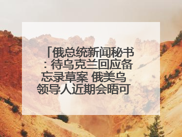 俄总统新闻秘书：待乌克兰回应备忘录草案 俄美乌领导人近期会晤可能性小