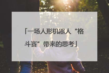 一场人形机器人“格斗赛”带来的思考