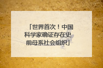 世界首次！中国科学家确证存在史前母系社会组织