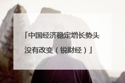 中国经济稳定增长势头没有改变（锐财经）