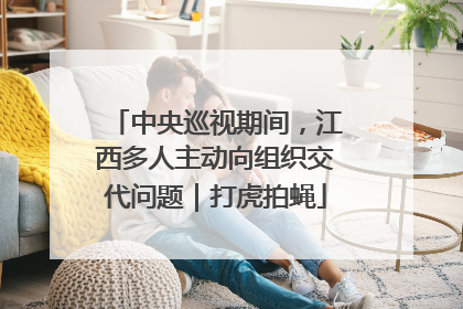 中央巡视期间，江西多人主动向组织交代问题｜打虎拍蝇