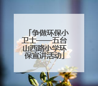 争做环保小卫士——五台山西路小学环保宣讲活动