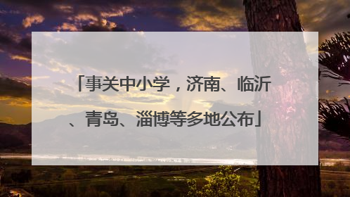 事关中小学，济南、临沂、青岛、淄博等多地公布