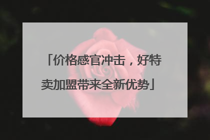 价格感官冲击，好特卖加盟带来全新优势