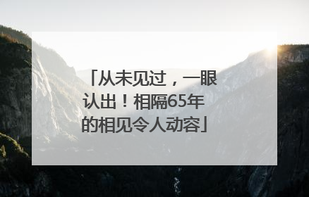 从未见过，一眼认出！相隔65年的相见令人动容