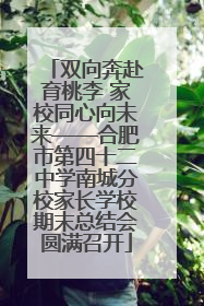 双向奔赴育桃李 家校同心向未来——合肥市第四十二中学南城分校家长学校期末总结会圆满召开
