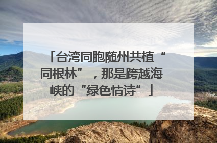 台湾同胞随州共植“同根林”，那是跨越海峡的“绿色情诗”
