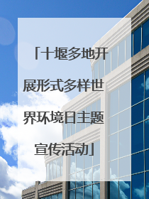 十堰多地开展形式多样世界环境日主题宣传活动