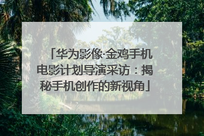 华为影像·金鸡手机电影计划导演采访：揭秘手机创作的新视角