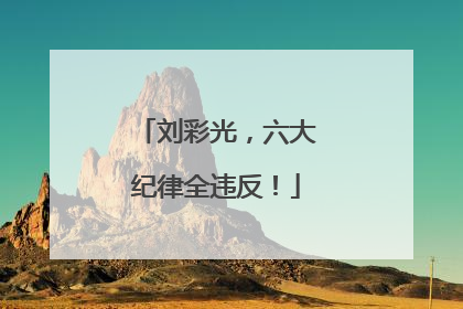 刘彩光，六大纪律全违反！
