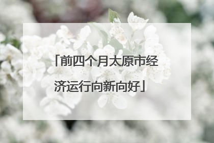 前四个月太原市经济运行向新向好