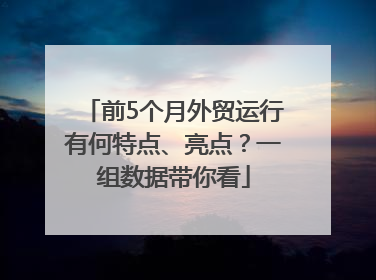 前5个月外贸运行有何特点、亮点？一组数据带你看