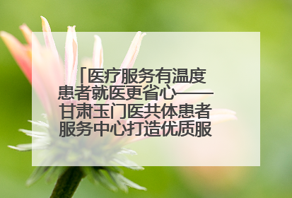 医疗服务有温度 患者就医更省心——甘肃玉门医共体患者服务中心打造优质服务新名片