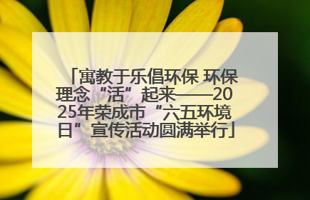 寓教于乐倡环保 环保理念“活”起来——2025年荣成市“六五环境日”宣传活动圆满举行