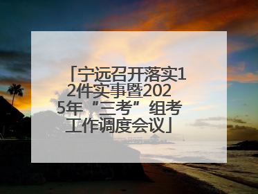 宁远召开落实12件实事暨2025年“三考”组考工作调度会议