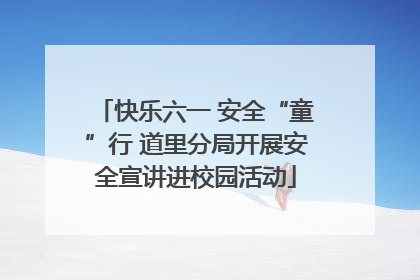 快乐六一 安全“童”行 道里分局开展安全宣讲进校园活动