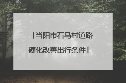 当阳市石马村道路硬化改善出行条件