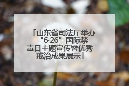 山东省司法厅举办“6·26”国际禁毒日主题宣传暨优秀戒治成果展示