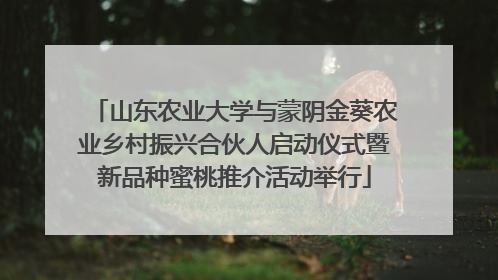 山东农业大学与蒙阴金葵农业乡村振兴合伙人启动仪式暨新品种蜜桃推介活动举行