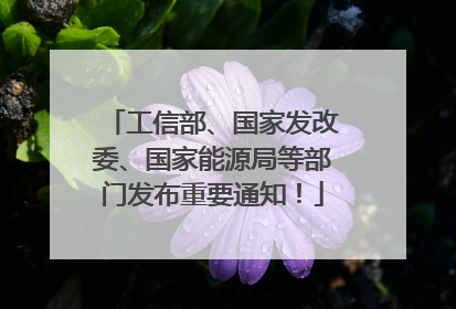 工信部、国家发改委、国家能源局等部门发布重要通知！