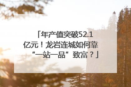 年产值突破52.1亿元！龙岩连城如何靠“一站一品”致富？