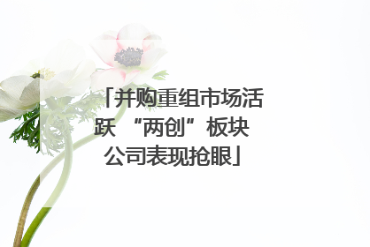 并购重组市场活跃 “两创”板块公司表现抢眼