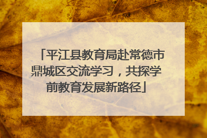 平江县教育局赴常德市鼎城区交流学习，共探学前教育发展新路径