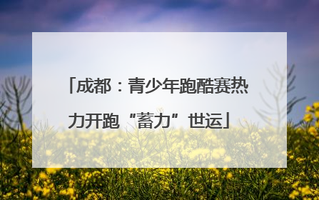 成都：青少年跑酷赛热力开跑“蓄力”世运