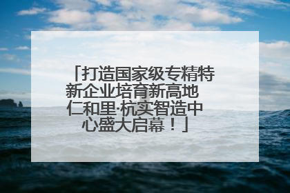 打造国家级专精特新企业培育新高地 仁和里·杭实智造中心盛大启幕！