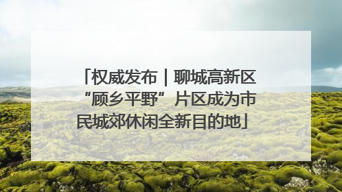 权威发布｜聊城高新区“顾乡平野”片区成为市民城郊休闲全新目的地