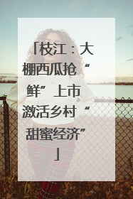 枝江：大棚西瓜抢“鲜”上市 激活乡村“甜蜜经济”