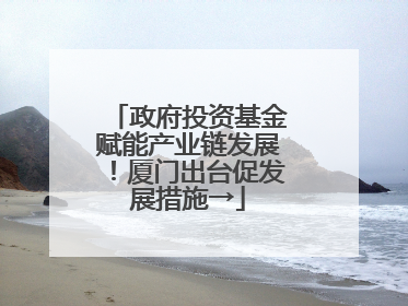 政府投资基金赋能产业链发展！厦门出台促发展措施→