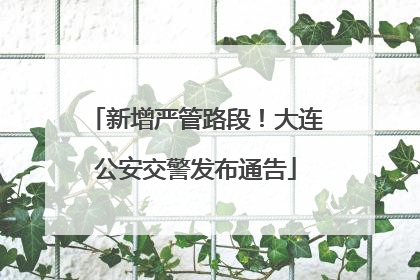 新增严管路段！大连公安交警发布通告